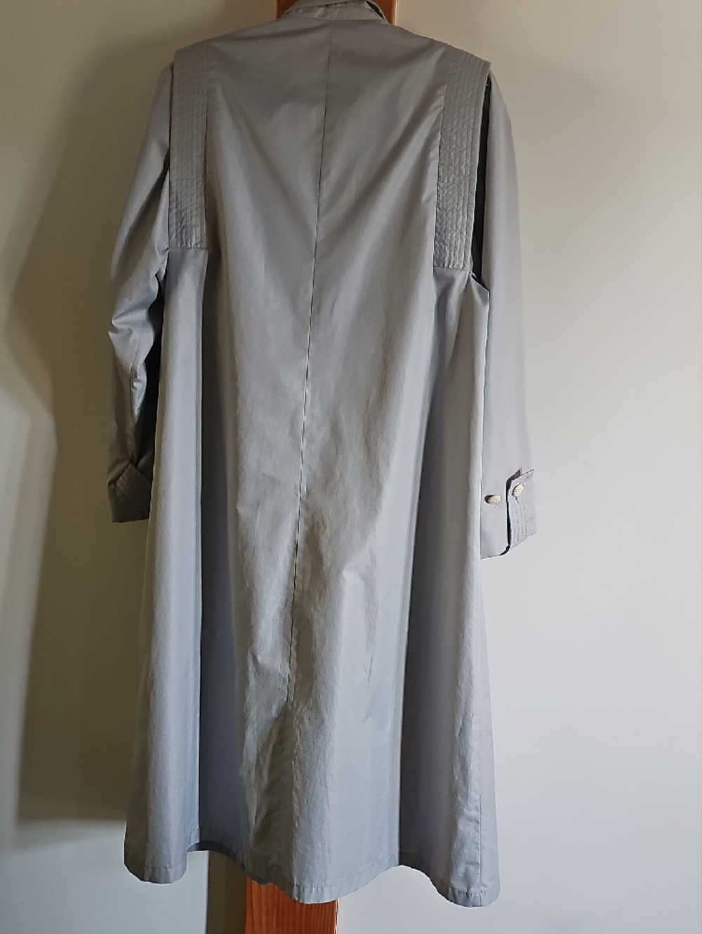 London Fog Light Gray Women's Trench Coat with Stand Collar - Picture 9 of 11